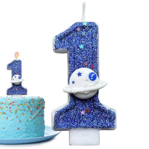 Geburtstagskerzen Zahlen - Kuchen Blau Zahlen Kerzen, Thema Geburtstag Kuchen Zahl, Glitzernde Geburtstag Thema Dekoration für Mädchen Neuheit für Freunde Familie von Generisch