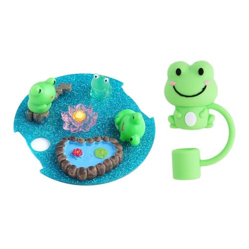 Geeignet für Stanley Ice Super Cup 1,2 l Frosch Teich Marke Wasserbecher Zubehör Glühender Strohhalm Nacht Frosch Tasse Deckel R4X4 von Generisch