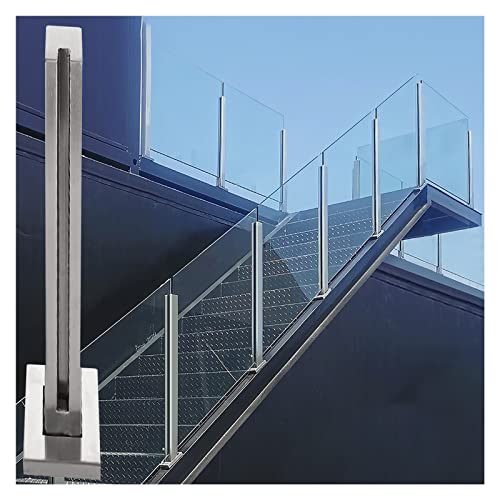 Geländerpfosten aus Glas für Balkon Treppe Mittel-/End-/Eckpfosten mit Klemmen für 10 12mm dicke Glasplatten von Generisch