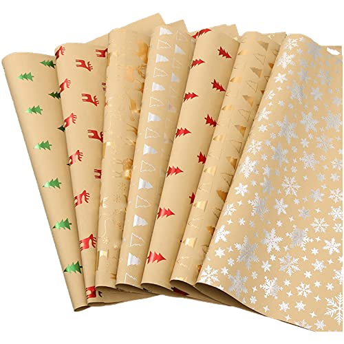 Gelbes Geschenkpapier 2er Pack Geschenkpapier Urlaub Geschenke Verpackung LKW Plaid Schneeflocke Grüner Weihnachten Design Schneeflocke Weihnachten Geschenkpapier Geschenkpapiere (RD2, A) von Generisch