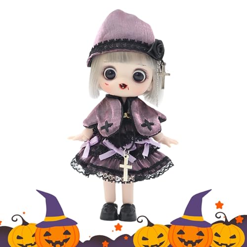 Gelenkpuppe für Mädchen,Puppen mit Kugelgelenk, Flexibles Halloween-Puppenspielzeug mit Kugelgelenk für Mädchen, Bewegliches Ankleidepuppen-Komplettset, Puppenkörper-Outfit-Set für Mädchen, Familie von Generisch