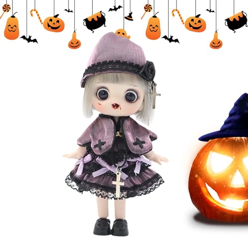 Gelenkpuppenspielzeug mit Kleidung,Gliederpuppe,Halloween-Flexible Mädchenpuppe - Move Joints Actionfiguren, komplettes Puppenset mit Kleidung für Kinder, Mädchen, Freunde von Generisch