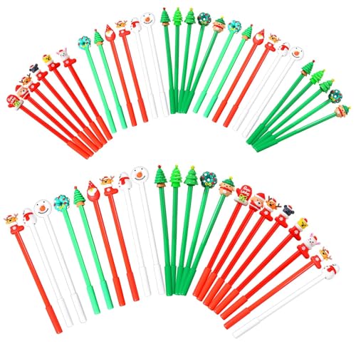 Gelschreiber 5 Stücke Weihnachten Nette Rollerball Kugelschreiber Schreibwaren Set, Weihnachten Tinte löschbare Stift, Skizze Schreiben Zeichnung Marker, 50ml für Kinder Weihnachten Geschenk (30pcs) von Generisch