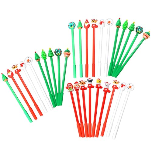 Gelschreiber 5 Stücke Weihnachten Nette Rollerball Kugelschreiber Schreibwaren Set, Weihnachten Tinte löschbare Stift, Skizze Schreiben Zeichnung Marker, 50ml für Kinder Weihnachten Geschenk (50pcs) von Generisch