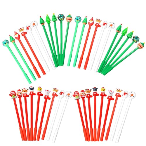 Gelschreiber 5 Stücke Weihnachten Nette Rollerball Kugelschreiber Schreibwaren Set, Weihnachten Tinte löschbare Stift, Skizze Schreiben Zeichnung Marker, 50ml für Kinder Weihnachten Geschenk (40pcs) von Generisch