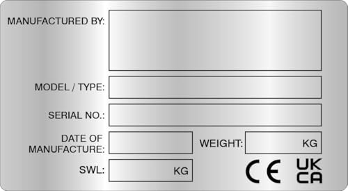 Generic CE-UKCA Kennzeichnungsschilder für Maschinen (natürliches Aluminium, 100 Stück) von Generisch