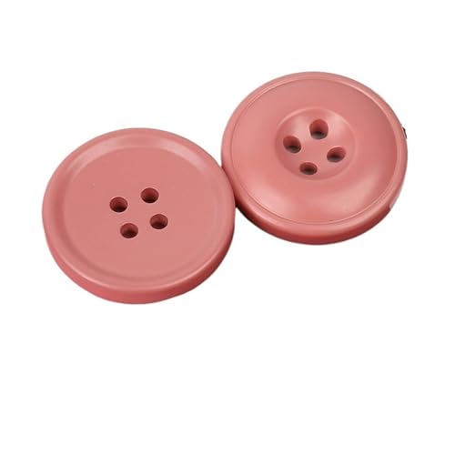 Generic Knöpfe aus Kunstharz, 4 Löcher, Nähzubehör, Größe komplett für Kleidung, dekorative Kunststoffknöpfe, handgefertigt, DIY, Rosa, 15 mm, 6 Stück von Generisch