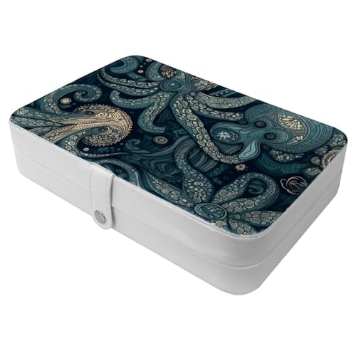 Generic Ocean Octopus-1149 Reise-Schmuckschatulle – Ihre tragbare Schatztruhe für Ringe, Ohrringe, Halsketten. Tolles Geschenk für Frauen, die gerne reisen, große Organizer-Hülle, 1 Packung von Generisch