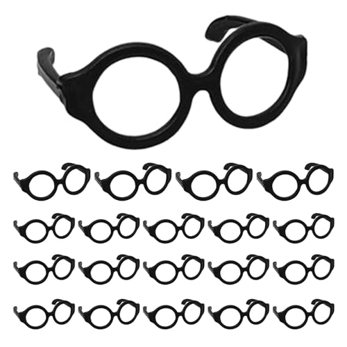 Puppenbrille – Linsenlose Puppenverkleidungsbrille – Puppen-Verkleidungs-Requisiten, kleine Brille, Puppen-Verkleidungsbrille für DIY-Zubehör, Puppenverkleidungszubehör von Generisch