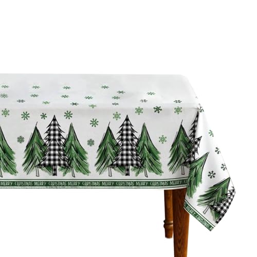 Generico Christmas Tree Table Cloth 55x55 Inch, Reusable Holiday Table Linen for Dining Room, Washable Christmas Tablecloth For Picnic Kitchen Decor, Christmas Table Decoration von Generisch