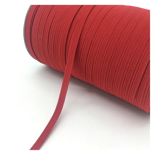 Generisch (32 Farben) 5 Yards/Lot 7 mm elastisches Band, Mehrzweck-Verdickung, Satin-Elastikband, Nähen, Spandex-Spitzenbesatz(Red) von Generisch