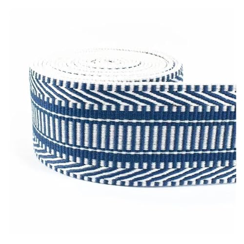 Generisch 1/2/3/4/5 Meter 38mm Polyester Jacquard Gurtband for Gurt Ethnische Band Gepäck dekorative Bänder DIY Tasche Nähen Zubehör(RD155-Blue,4Meters) von Generisch