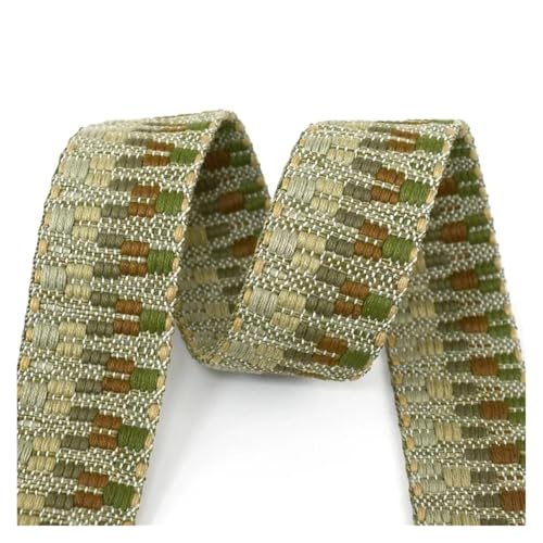 Generisch 1/2/3/4/5 Yards 38mm Jacquard Gurtband Band Schulter Leinwand Gürtel Tasche Riemen gepäck Schrägband Kleidungsstück Nähen Zubehör(2,2Yards) von Generisch