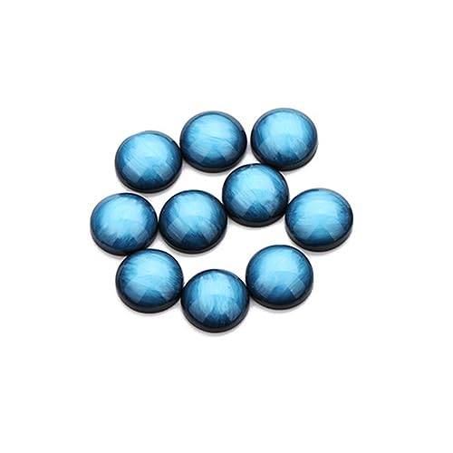 Generisch 1 30 Stück Harzpaste halb kostbar Cabochon-Perlen runde Perlen kawaii-Cabochons funkeln Jade DIY-Schmuckzubehör Schmuckmaterialien Schmuckdesign Harzpflaster Harz schnappt Blue von Generisch