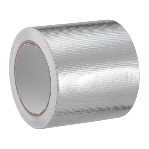 Generisch 1 Rolle Glasfasergewebe-Aluminiumfolienband feuerfestes klebeband hochtemperatur klebeband Feuerschutz Klebeband Reparaturband für Planen Klebeband aus Aluminium Silver von Generisch