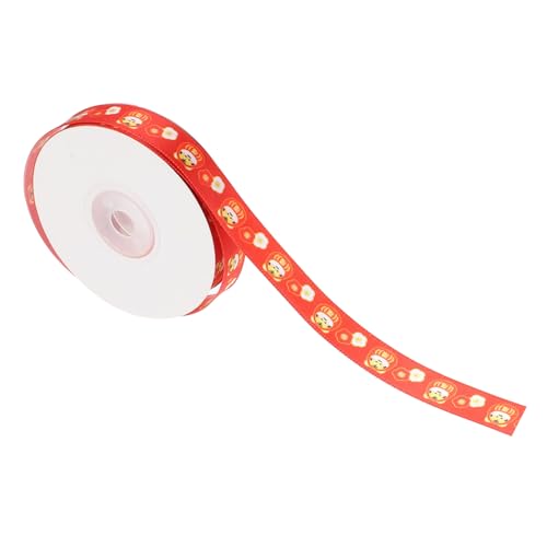 Generisch 1 Rolle Jahr des Tiger-Geschenkbandes strahlend Tischläufer Gegenwärtig Punkt Weihnachtsdekorationen seidenband ribbon Festliches Band Partyband Geschenkpaketband Polyester rot von Generisch