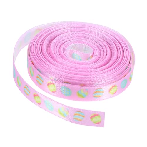 Generisch 1 Rolle Osterband frühlings dekoration Geschenkbänder für Ostern Bastelband mit Drahtkante Frühlingsband zum Basteln Karotte-Themenband Band für DIY-Projekte Polyester Rosa von Generisch