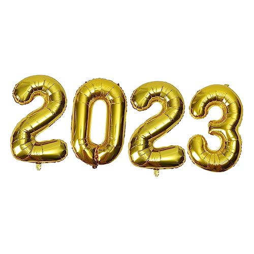 Generisch 1 Satz 2023 2023 Aluminiumfolienballon Ballonreifen Geburtstagsballon Aus Folie Alles Zum Geburtstag-banner Grad Ballon 2023 Nummernballon Blau Geburtstag Luftballons Golden von Generisch