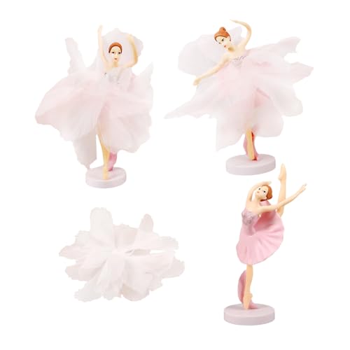 Generisch 1 Satz 6 Stk Ballettmädchen-ornamente Hochzeitsdekoration Tänzer-ornamente Ballerina-statuen Spielzeugfigur Miniaturfigur Ballerina Thematisiert Figuren Kernstück Mode Rosa Plastik von Generisch