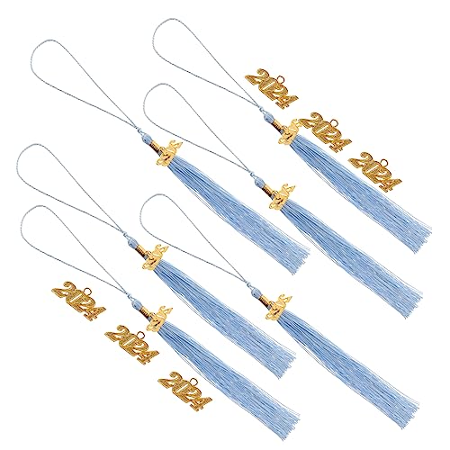 Generisch 1 Satz Abschluss saison Quasten Abschlussdekorationskappe Edelsteine ihr Ring Grad abschlussgeschenk Abschlussquaste Quasten für Abschlusskappe 2023 DIY Quasten Polyester Sky-blue von Generisch