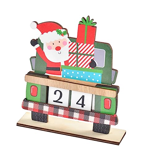 Generisch 1 Satz Countdown Bis Weihnachten Weihnachtsdekorationen Ornamente Countdown-kalender Adventskalender Weihnachts-countdown-dekoration Weihnachtskalender Heimdekoration Holz Rot von Generisch