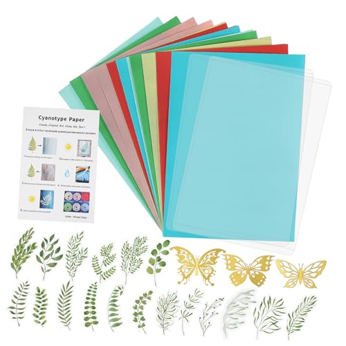 Generisch 1 Satz Cyanotypie Druckpapier-kits Kit Zur Papierherstellung Sonnenpapier Gel-druckset Naturfaser-papier von Generisch