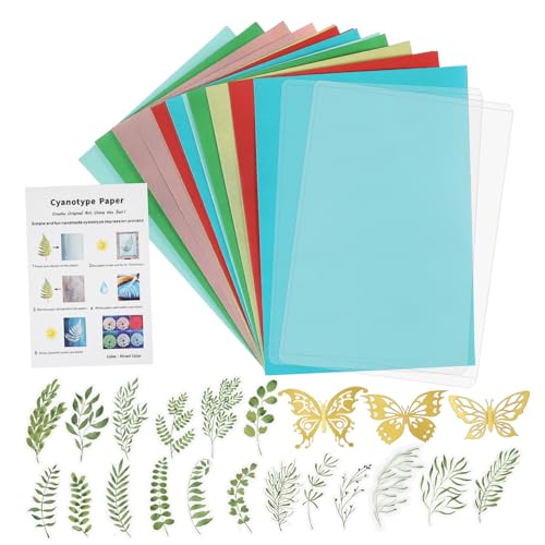 Generisch 1 Satz Cyanotypie Kit Zur Papierherstellung Druckpapier-kits Gel-druckset Sonnenpapier Naturfaser-papier von Generisch