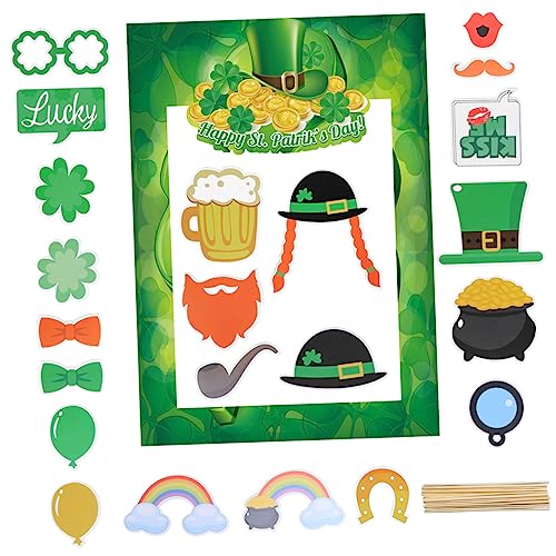 Generisch 1 Satz Fotorahmen aus Kleeblatt mit Vier Blättern Rose Stütze Selfie Fotozubehör st Patricks Day Decorations st. Patricks Day Accessoires Fotorahmen aus Papier Partydekoration Holz von Generisch