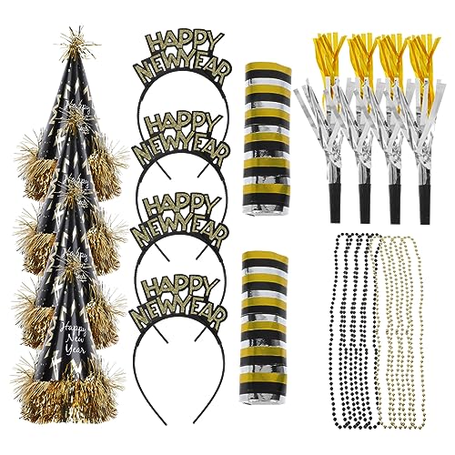 Generisch 1 Satz Party-stirnband-set Weihnachtsfeier Blowouts Krachmacher Silvester Partygeschenke Partyhut Jahre Hut Pferde-geburtstagsdekorationen Neujahrshüte Outfits Papier von Generisch