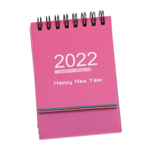 Generisch 1 Stück 2022 Mini Tischkalender Kalender 2022 Monatskalender Auf Staffelei Die Büroeinrichtung Drahtgebundener Kalender Monatlicher Schreibtisch Kleiner Kalender Rosa Papier von Generisch