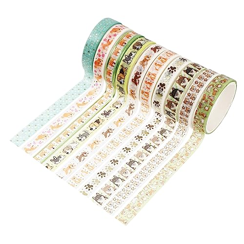 Generisch 10 Rollen Heißpräge Washi Klebeband Anzug Japandi Dekor Tieraufkleber Niedliche Aufkleber Glitzerndes Klebeband Bastel Washi Klebeband Japan Aufkleber Klebeband von Generisch