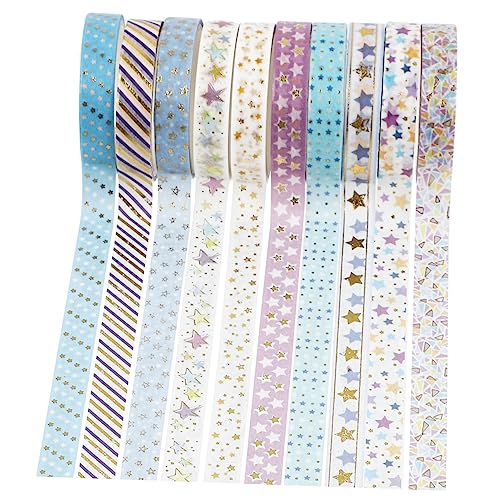 Generisch 10 Rollen Heißpräge-Washi-Tape Abdeckband Fotoalbumband DIY Klebeband selbstgemachte Aufkleber Washi-Tape basteln scrapbook scheckheft scrabook Washi Tape abkleben Papier Klebeband von Generisch