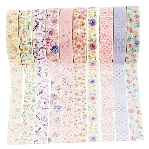 Generisch 10 Rollen Heißpräge-Washi-Tape Scrapbook-Klebeband selbstgemachte Aufkleber Wickelband DIY Sammelalbum scrapbooking scheckheft selbstklebendes Washi-Tape Washi Tape abkleben Papier von Generisch