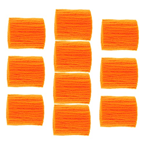 Generisch 10 Rollen Stickgarn für Teppiche DIY Knüpfgarn Teppich-Kits mit Verriegelungshaken bündeln teppich geflochten deckenplatte Strickgarn häkeln Teppichgarn mit Knüpfhaken Acryl Orange von Generisch