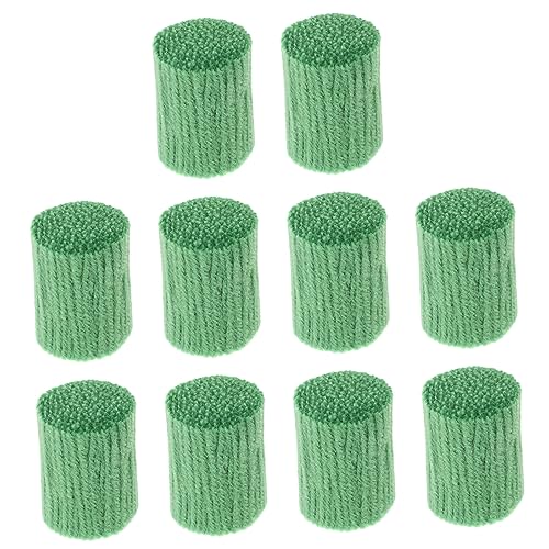 Generisch 10 Rollen Stickgarn für Teppiche Stricken Bastelgarn Verschlusshaken Wolle Stifte deckenplatte deckenpaneel runder teppich outdoor teppich Teppichgarne häkeln Webgarn Acryl Green von Generisch