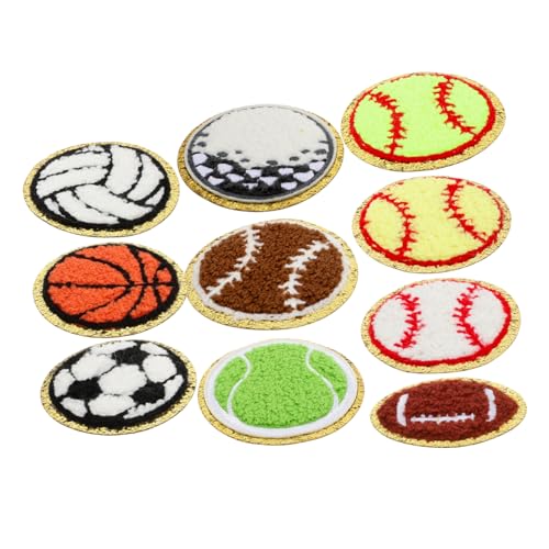 Generisch 10 Stk Fußball-stickpatch Basketball-aufnäher Hutflecken Patch-armband Patch-abzeichen Verdickter Antikollisionsstreifen Basketball-patch Flicken Aufnähen Hose Aufkleber Chenille von Generisch