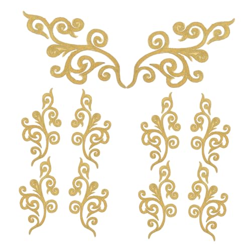 Generisch 10 Stück Goldene Bestickte Applikationen Für Hochzeitskleid, Dekoration, Kostümdesign Und Diy-bastelprojekte von Generisch