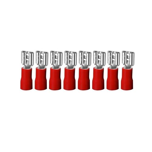 Generisch 100 Stück/Packung FDD2-250 FDD-Buchse, isolierte elektrische Crimp-Klemme for 1,5–2,5 mm2 Kabelanschlüsse(Red 100pcs) von Generisch