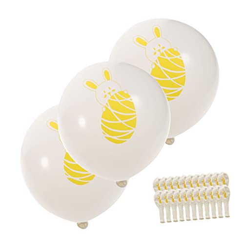 Generisch 100St Hasenballon Ballons Ballonpumpe Konfetti Ballongirlandenstreifen Partydekorationen bunny party easter decoration balloon Ballondekorationen zu Ostern Party-Requisite Yellow von Generisch