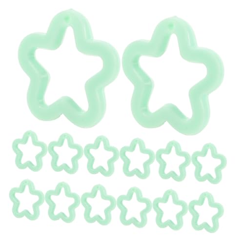 Generisch 100St Pentagramm-Anhänger schmuckherstellung schlüsselring DIY Schmuckmaterial schlüsselanhanger Schmuckzubehör Set Schmuckverschlüsse Blatt-Emaille-Anhänger gimp Acryl Light Green von Generisch