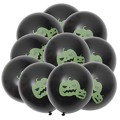 Generisch 100st Halloween-ballon Dekorativer Luftballon Fluoreszierender Kürbisballon Kinder Dekor Halloween-partyballons Halloween-partybevorzugung Halloween-partyzubehör Black Emulsion von Generisch