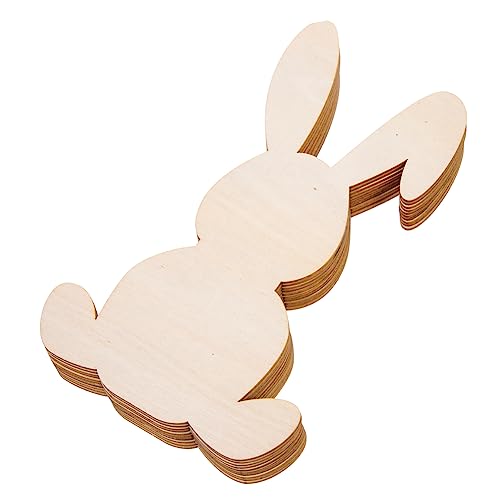 Generisch 10St Holzspäne in Hasenform Hamsterfutter Buchsbaum Häschen-Heu-Futterspender Anti-Pflücktrog Zu easter decoration Osterdeko basteln Osterhasenausschnitte Ostern geformte von Generisch