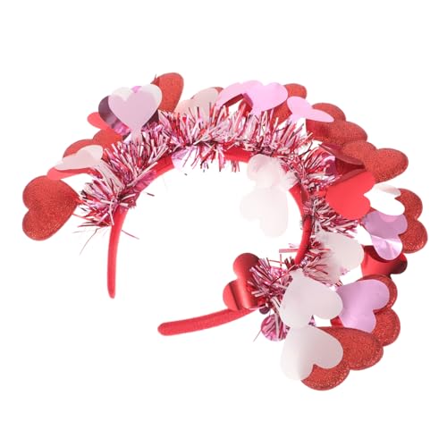 Generisch 10St liebe Stirnband hochzeit dekoration valentinstag valentinstags Party-Haar-Accessoires glitzernder roter Herz-Haarreifen rotes Stirnband in Herzform Stoff von Generisch