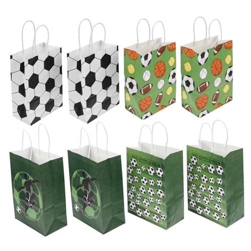 Generisch 12 Stück Fußball Taschen Bonbontüten Goodies Taschen Kleine Taschen Partytüten Papiertüten Baggies Fußball Einkaufstaschen Fußball Taschen Für Leckereien Fußball Leckerli von Generisch