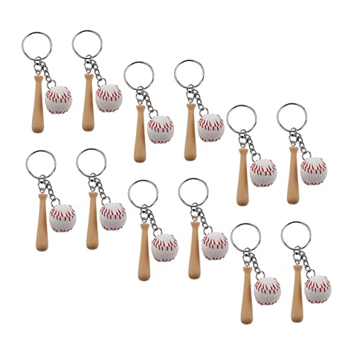 Generisch 12Pcs Baseballschlüsselkette Auto Keychains Mini Baseballs Dekorative Baseball Schlüsselanlagen Basketball Schlüsselanhänger Für Jungen Die Keychain Softball Keychain Baseball von Generisch