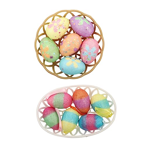 Generisch 12St Osterdekoration easter egg decoration dekorationsset für ostereier Ostern Fest Dekoration Ostern Eier Kunsthandwerk Set Eierfarbe Korb Osterei-Verzierung Ei aufschäumen Schaum von Generisch