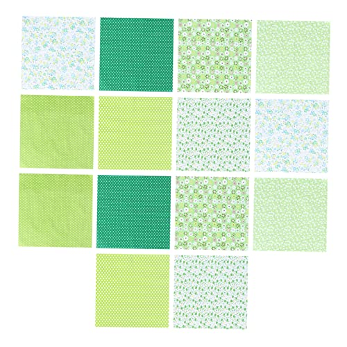 Generisch 14st Diy-stoff Stoff-fat-quarter-bündel Filzpapier Bastelfilz Fat Quarters Stoffbündel Polsterstoff Vorgeschnittener Stoff Fleecestoff Bastelstoff Gesteppter Stoff Green Baumwolle von Generisch