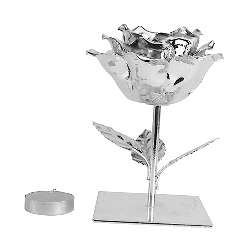 Generisch 1Stk Leuchter büro Dekoration Office Decoration Candle Liner Party Dekoration tischdeko esstisch Hochzeitskerzenhalter romantischer Teelichthalter Teelichtständer Silver von Generisch