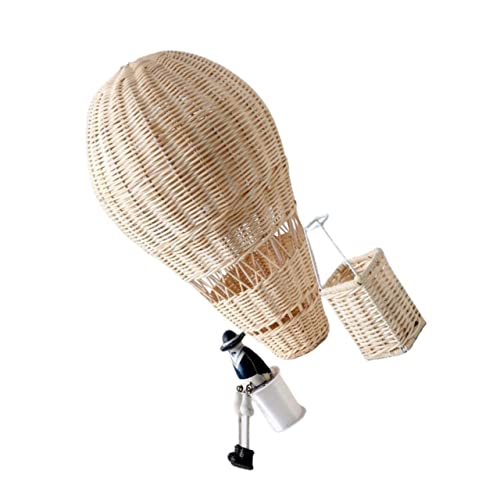 Generisch 1stk Rattan-heißluft Ballon Wohnkultur Gewebter Heißluftballon Helium-ballonpumpe Aufblasbarer Heißluftballon Ballonbogen Heliumtank Für Luftballons Zu Hause Flugzeug Stroh Khaki von Generisch