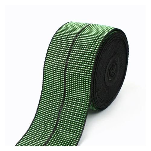 Generisch 2/3/4/5meter 50mm Elastizbänder for Sofa Stuhl Kleidungsstück Taille Gummibänder Springiges Gurtband DIY -Nähzubehör(Green-Black1,2METERS_50MM) von Generisch